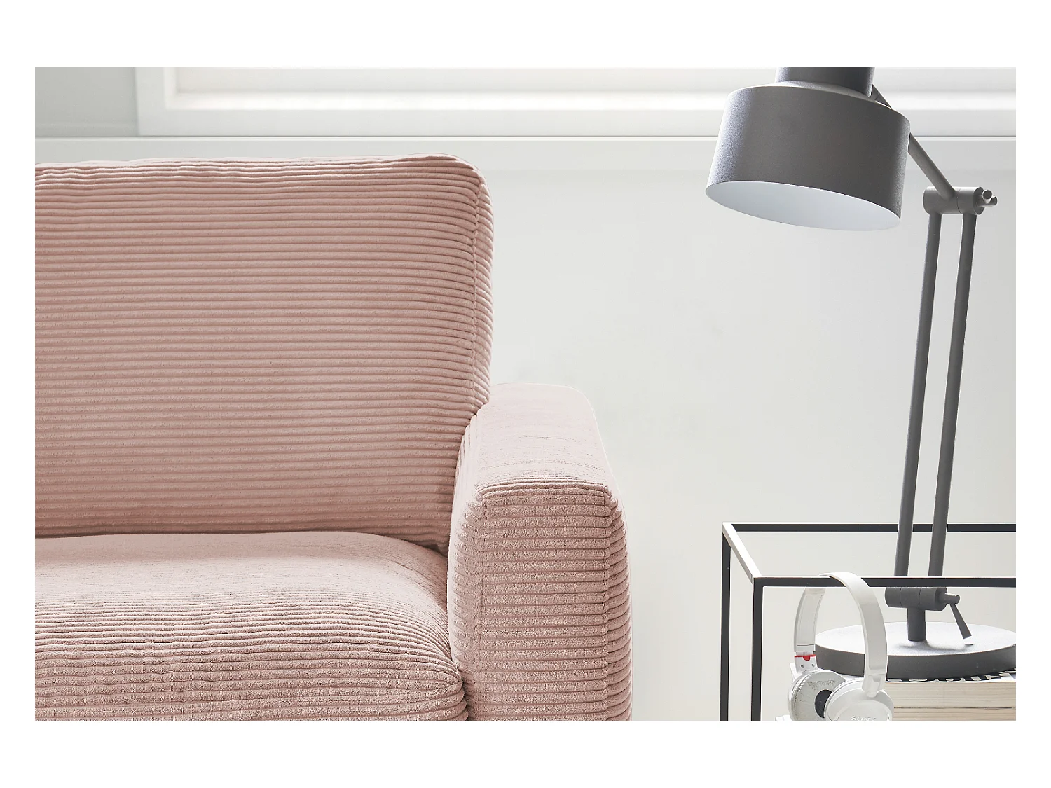 Ecksofa - Pink Cord - CARA