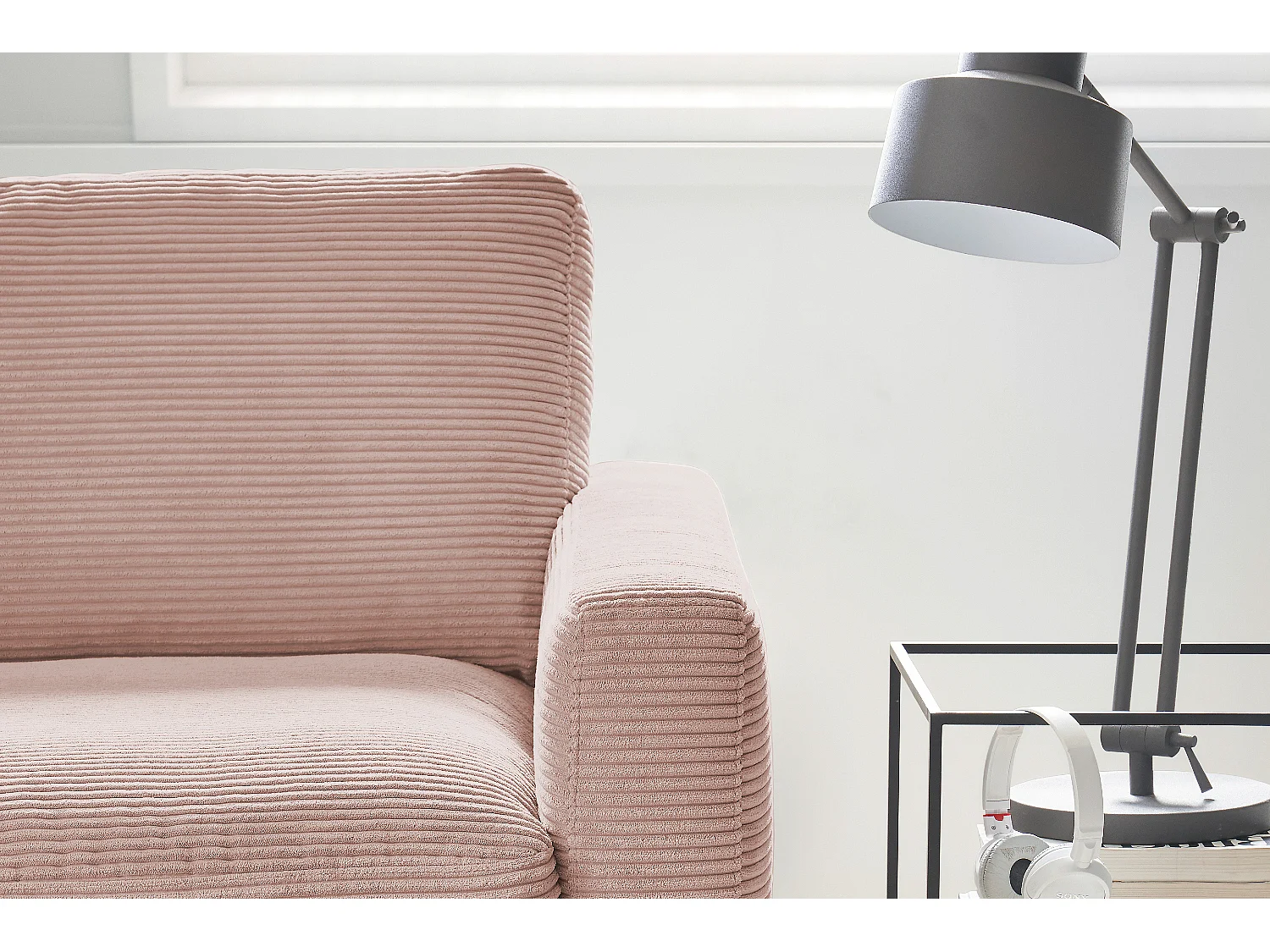 Canapé - Rose Velours côtelé - CARA