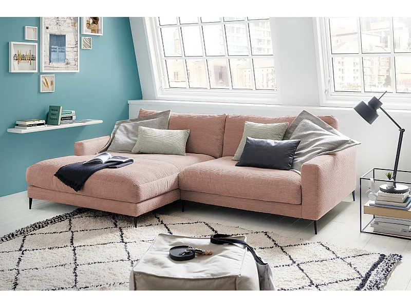 Ecksofa - Pink Cord - CARA