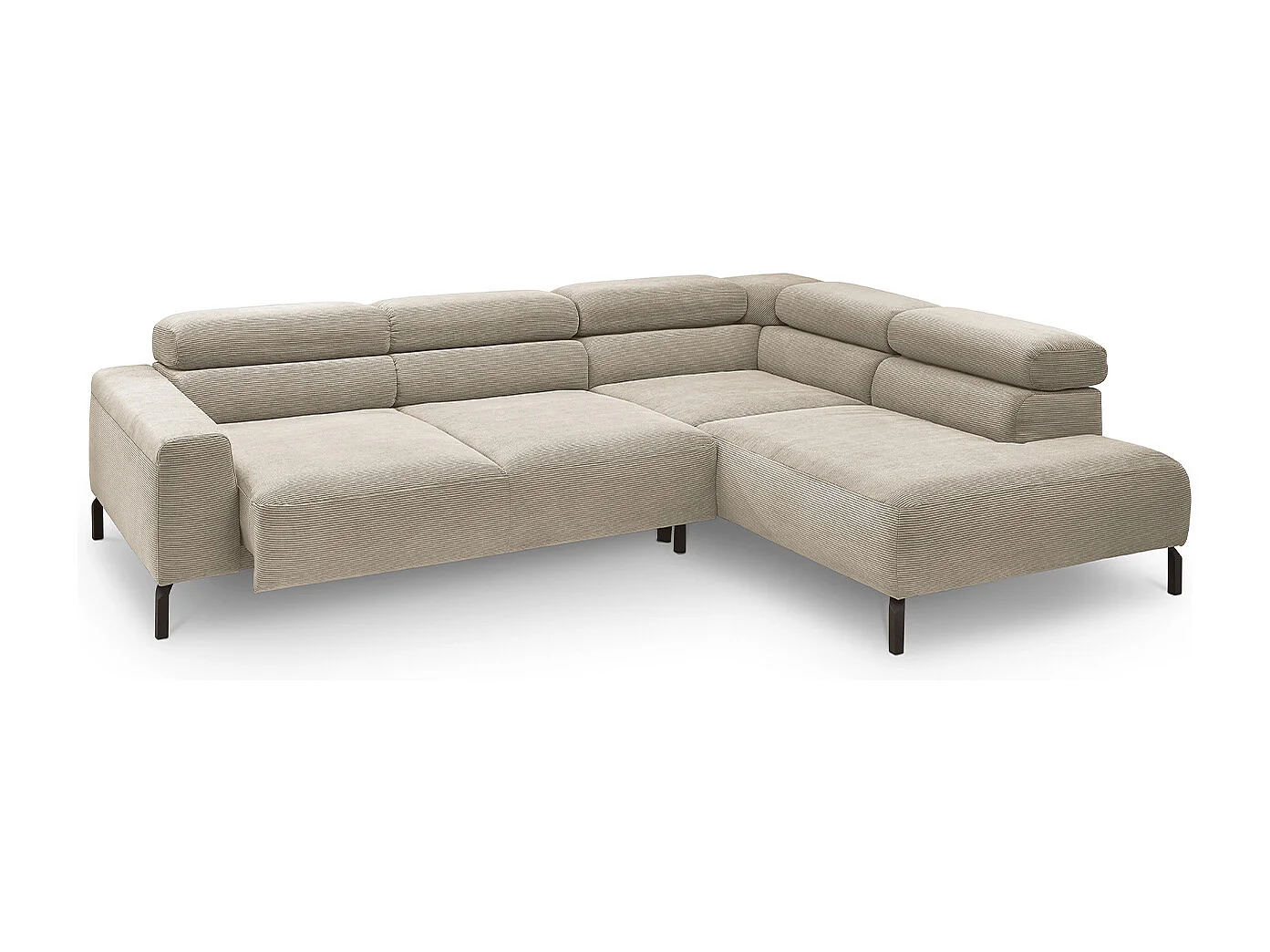 Divano angolare - beige Velluto a coste - DELIA