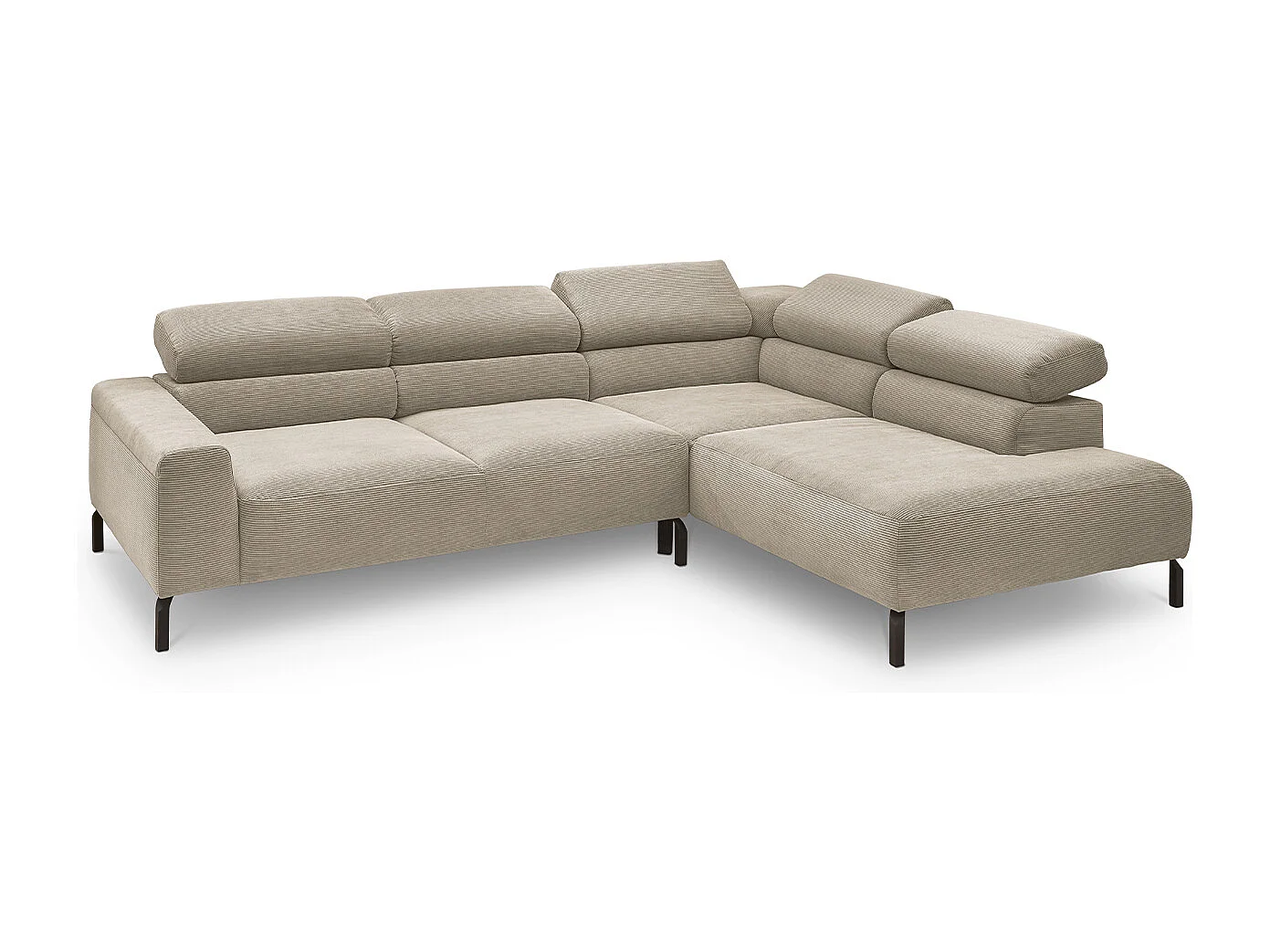 Divano angolare - beige Velluto a coste - DELIA