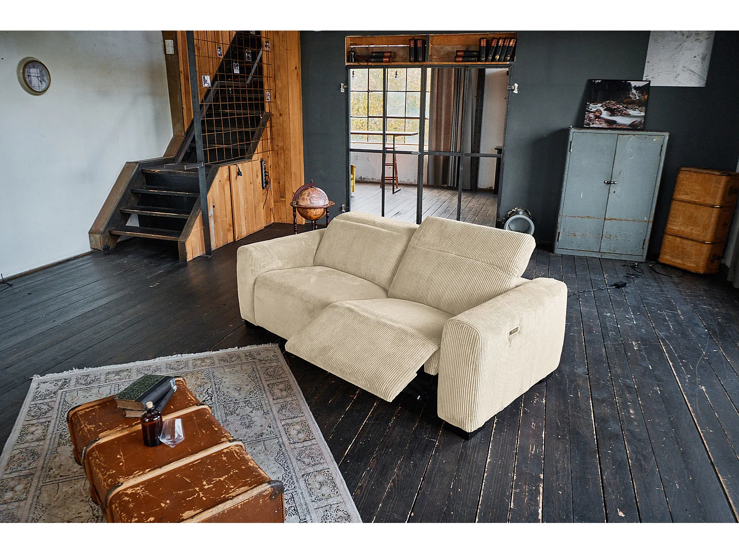 Canapé - blanc crème Velours côtelé - FINN