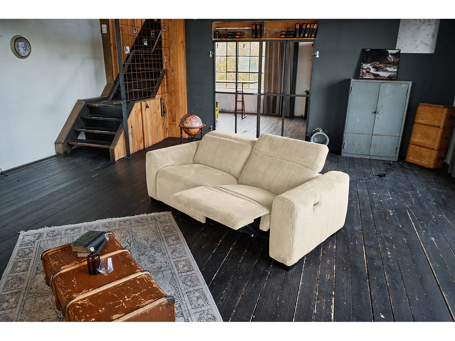 Canapé - blanc crème Velours côtelé - FINN