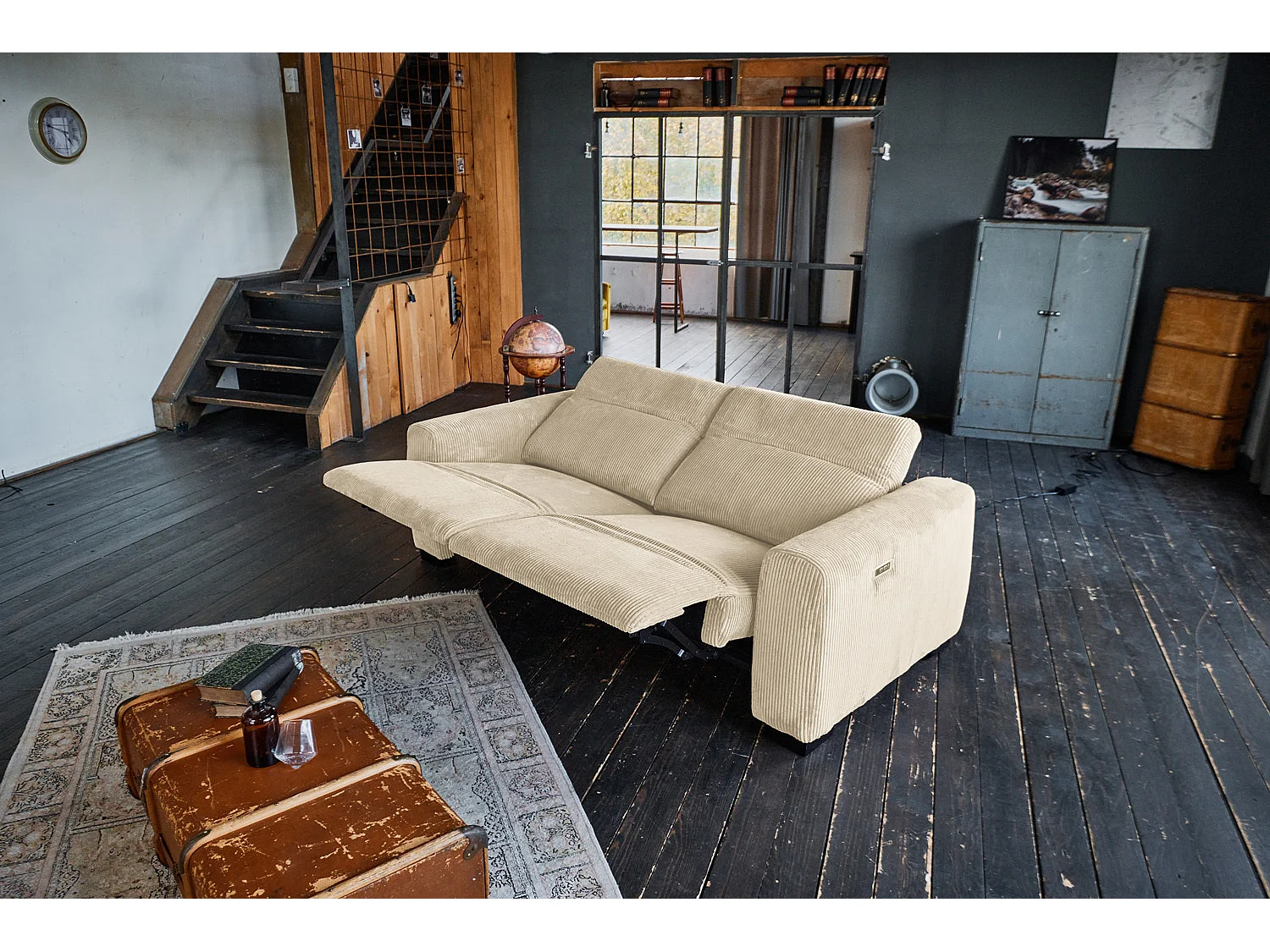 Canapé - blanc crème Velours côtelé - FINN