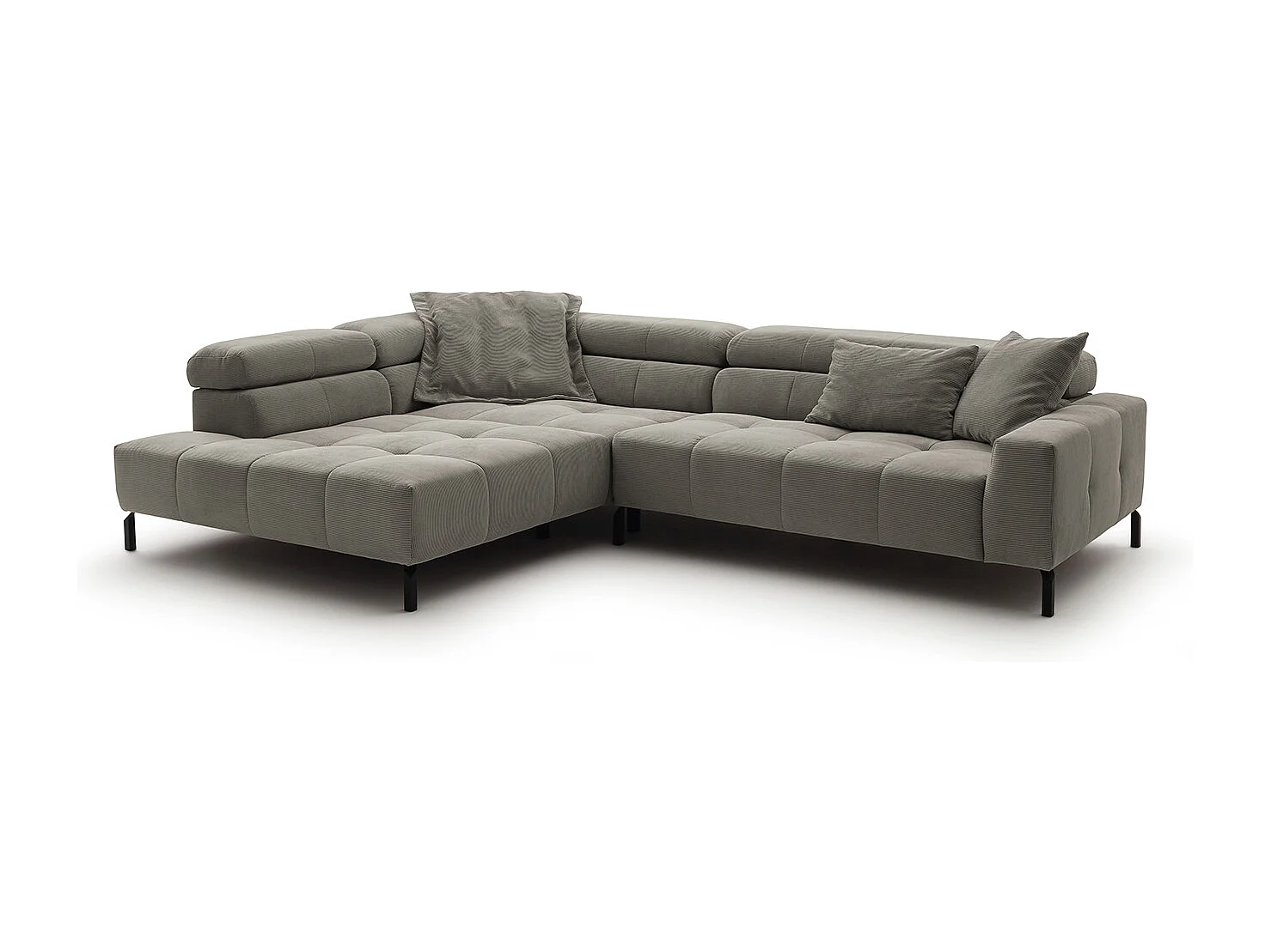 Ecksofa - Grau Cord - OHIO