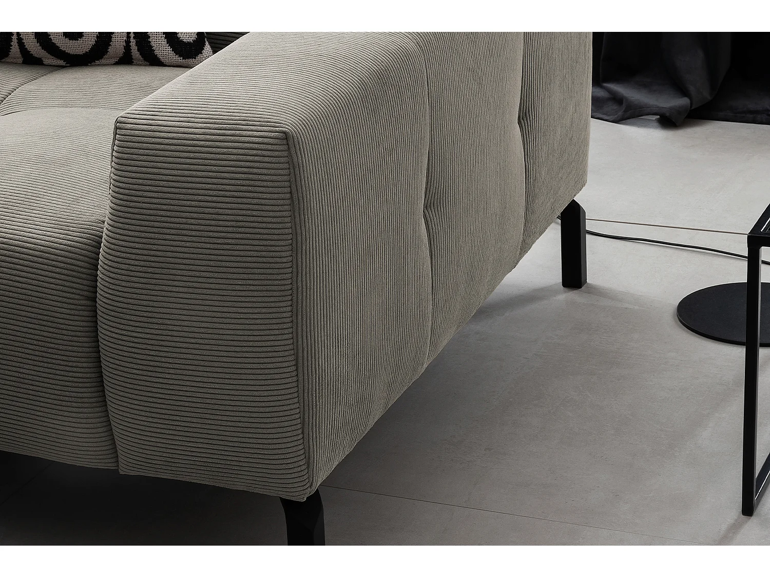 Ecksofa - Grau Cord - OHIO