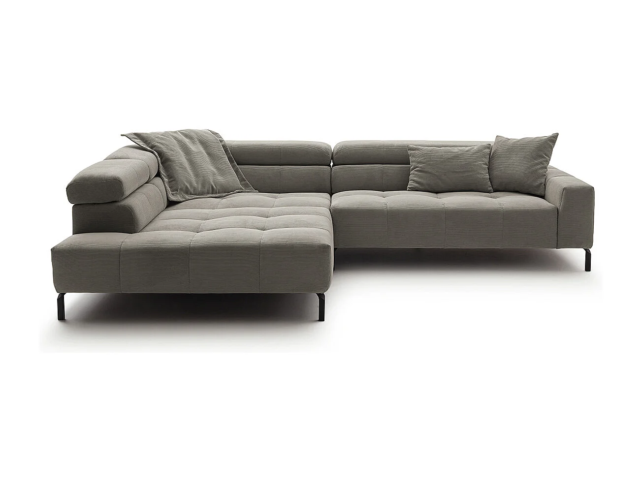Ecksofa - Grau Cord - OHIO