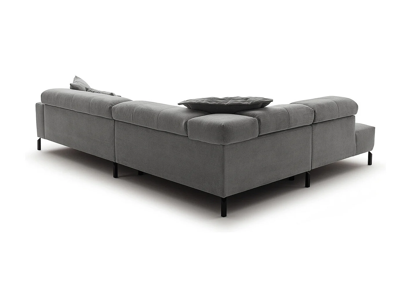 Ecksofa - Grau Cord - OHIO