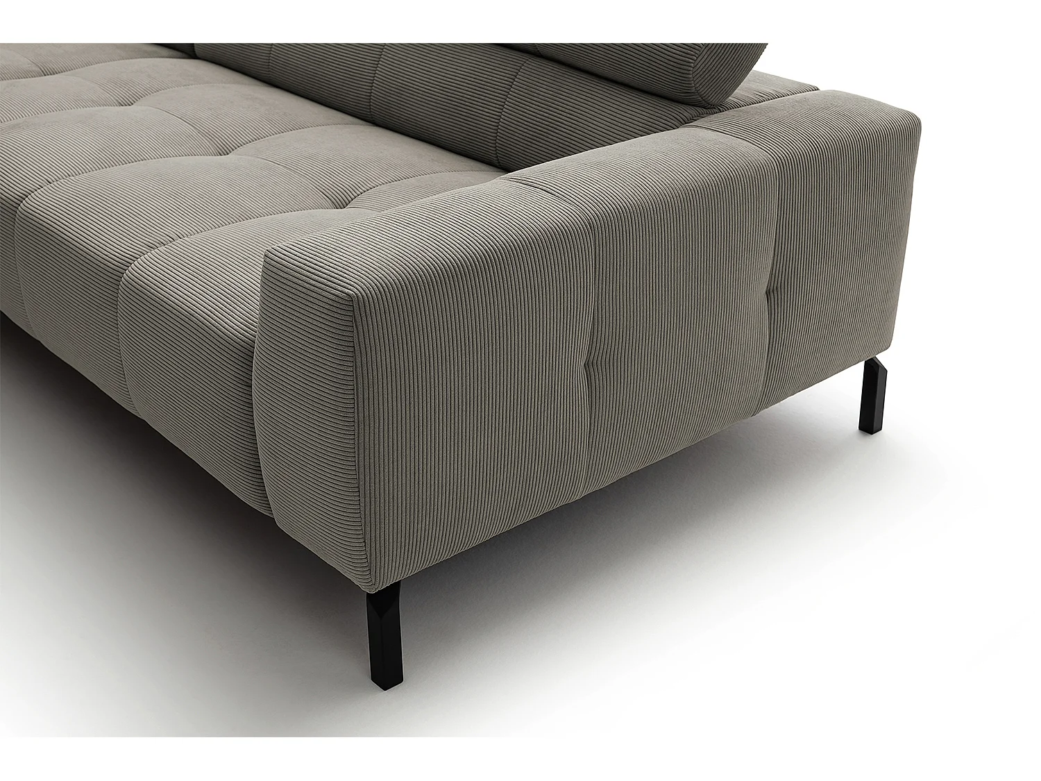 Ecksofa - Grau Cord - OHIO