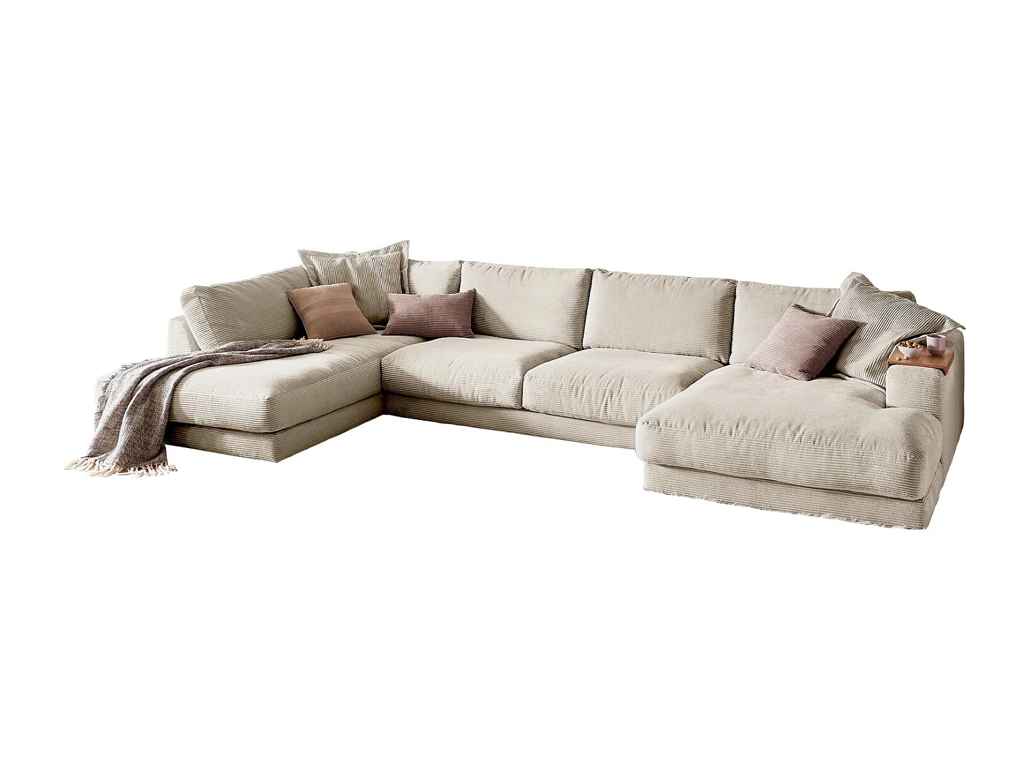 Canapé - blanc crème Velours côtelé - MADELINE