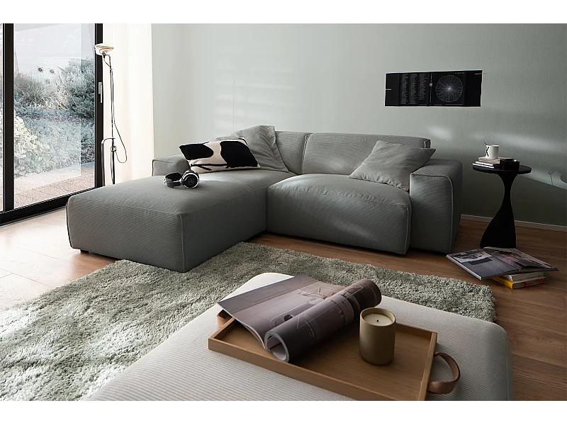 Ecksofa - Anthrazit Cord - RANI