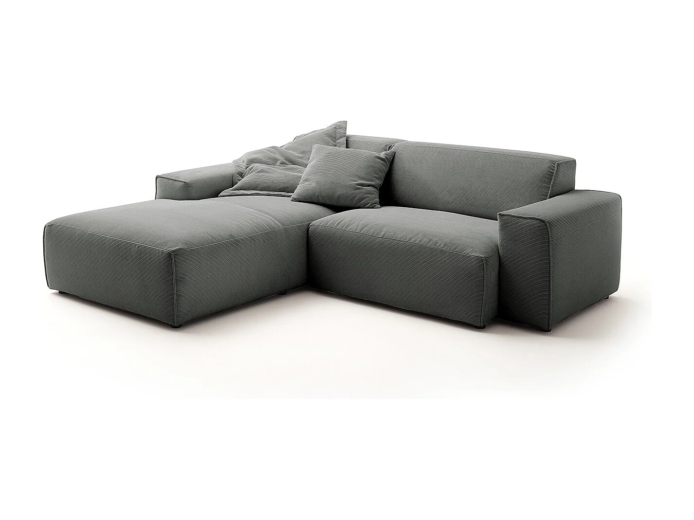 Canapé - anthracite Velours côtelé - RANI