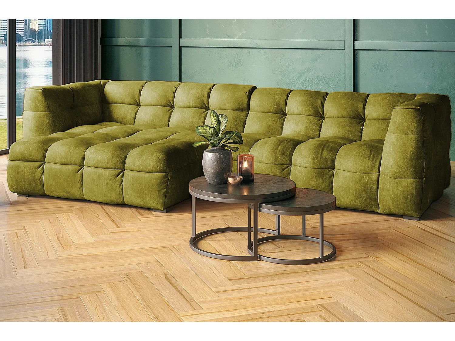 Divano - verde velluto - ROSARIO