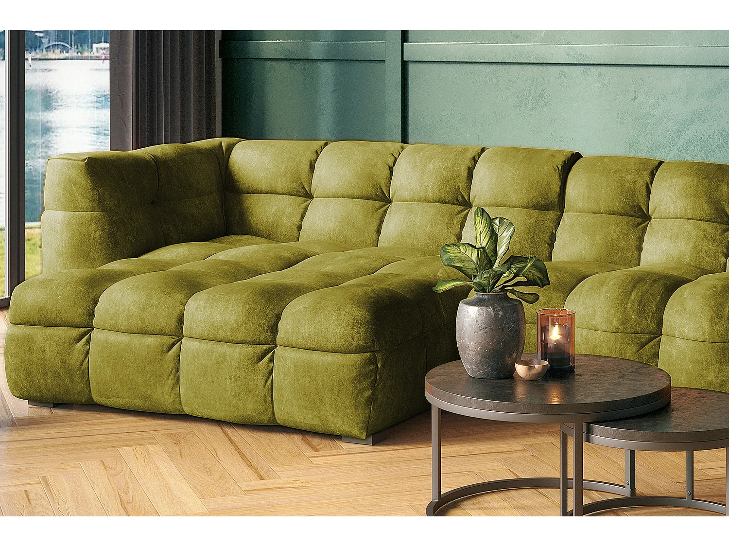 Divano - verde velluto - ROSARIO