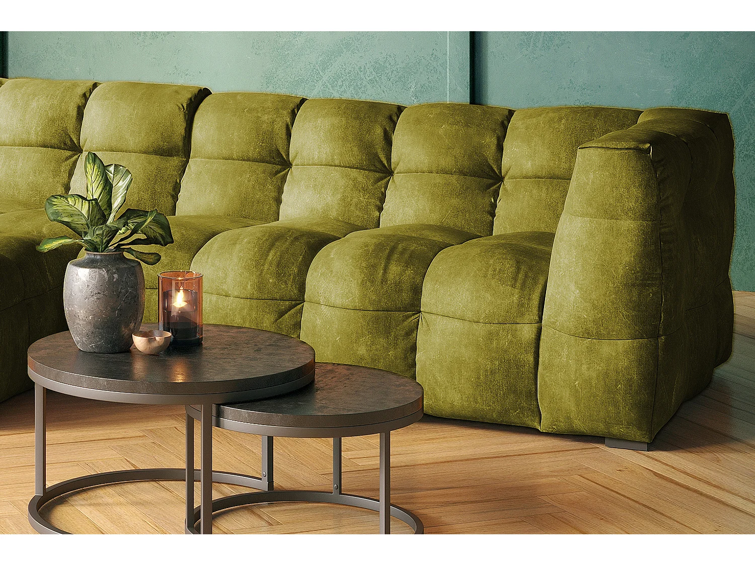 Divano - verde velluto - ROSARIO