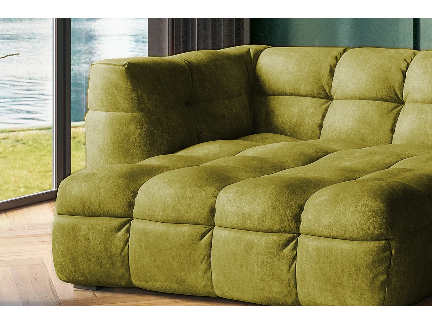Divano - verde velluto - ROSARIO