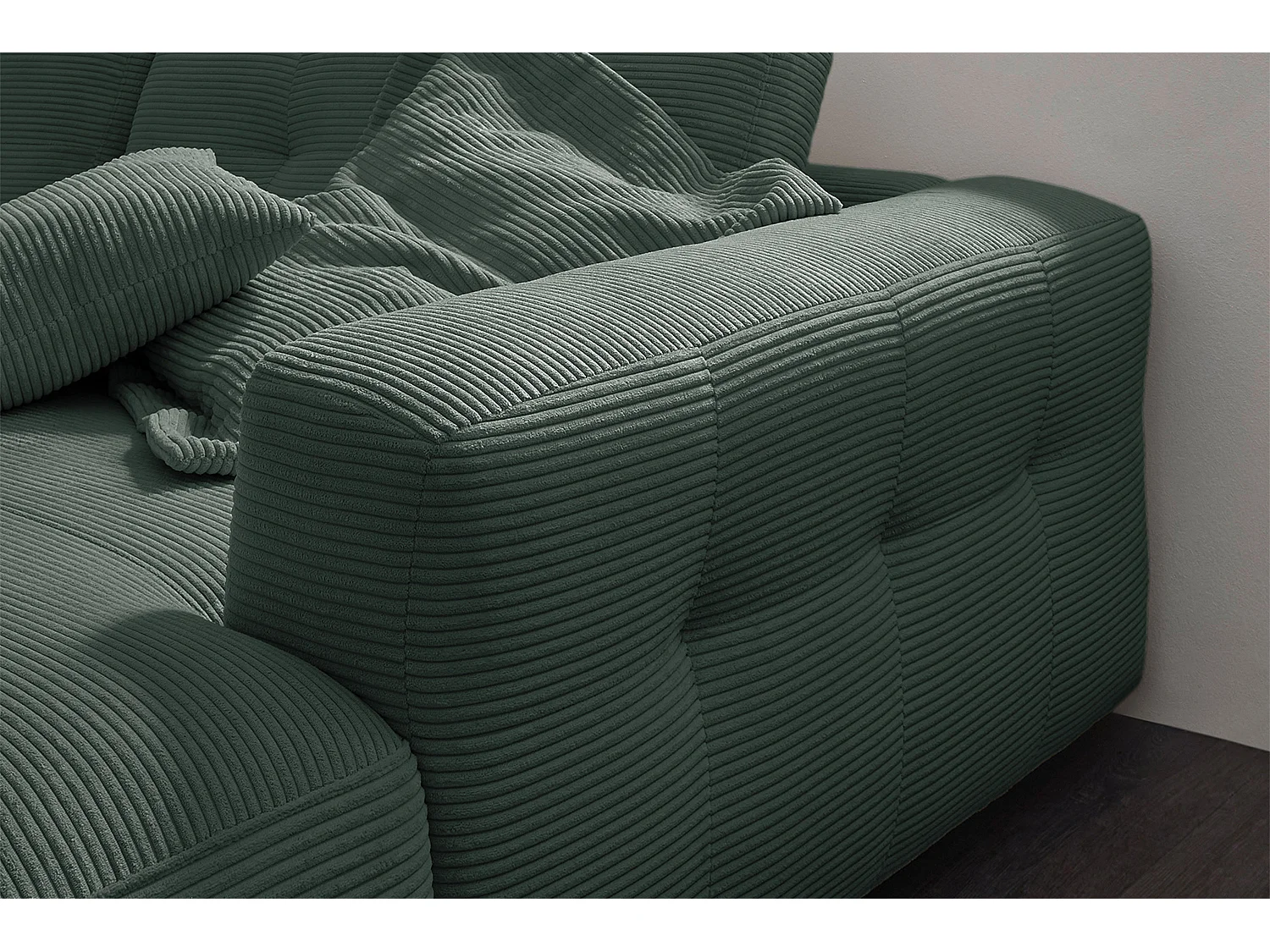 Ecksofa - Smaragdgrün Cord - MIKA