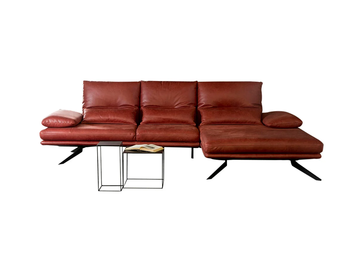 Ecksofa - Rot Leder - FENICE
