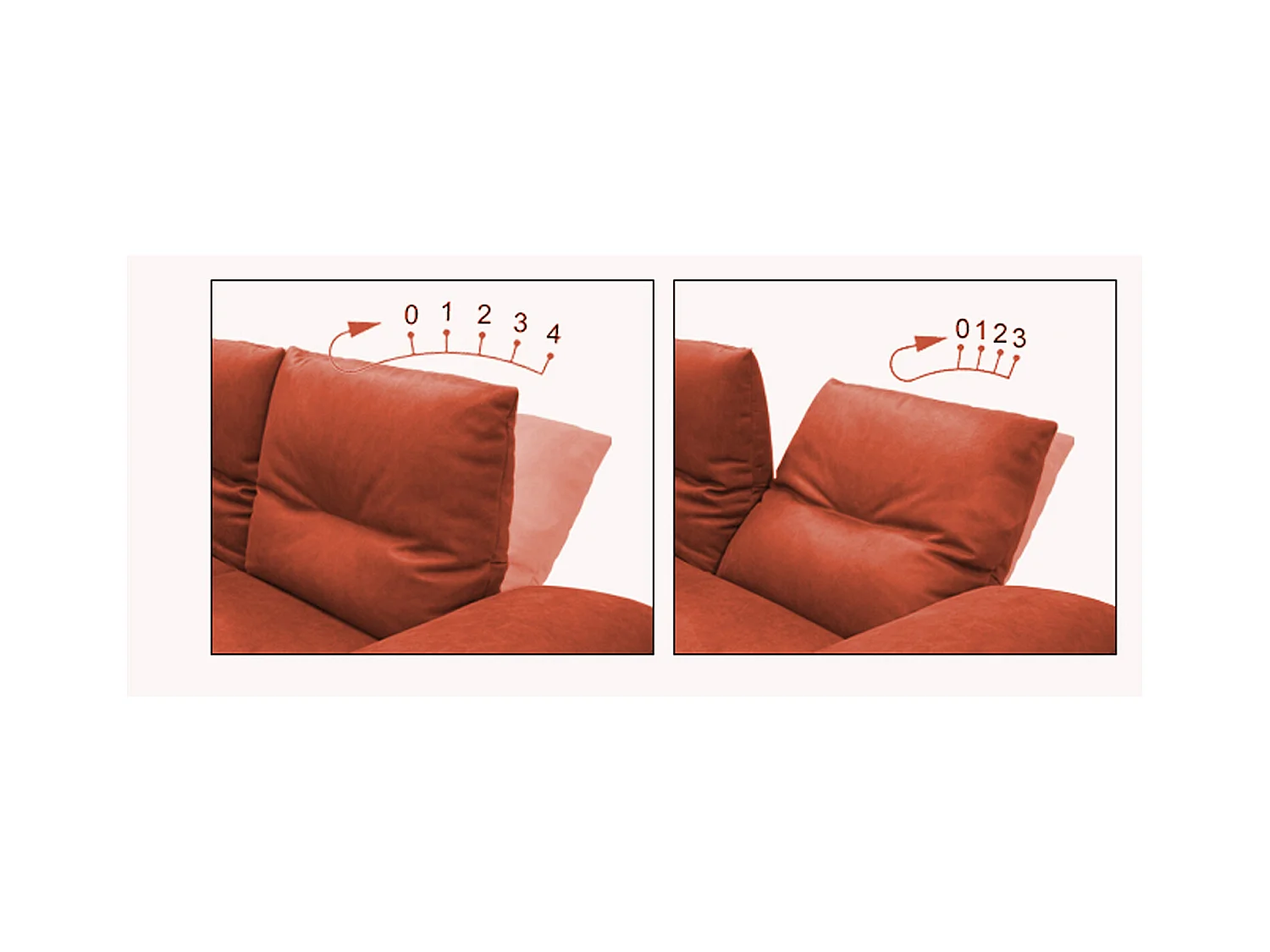 Ecksofa - Rot Leder - FENICE