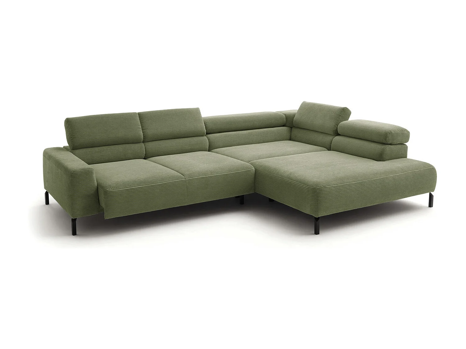 Ecksofa - Grün Cord - DELIA