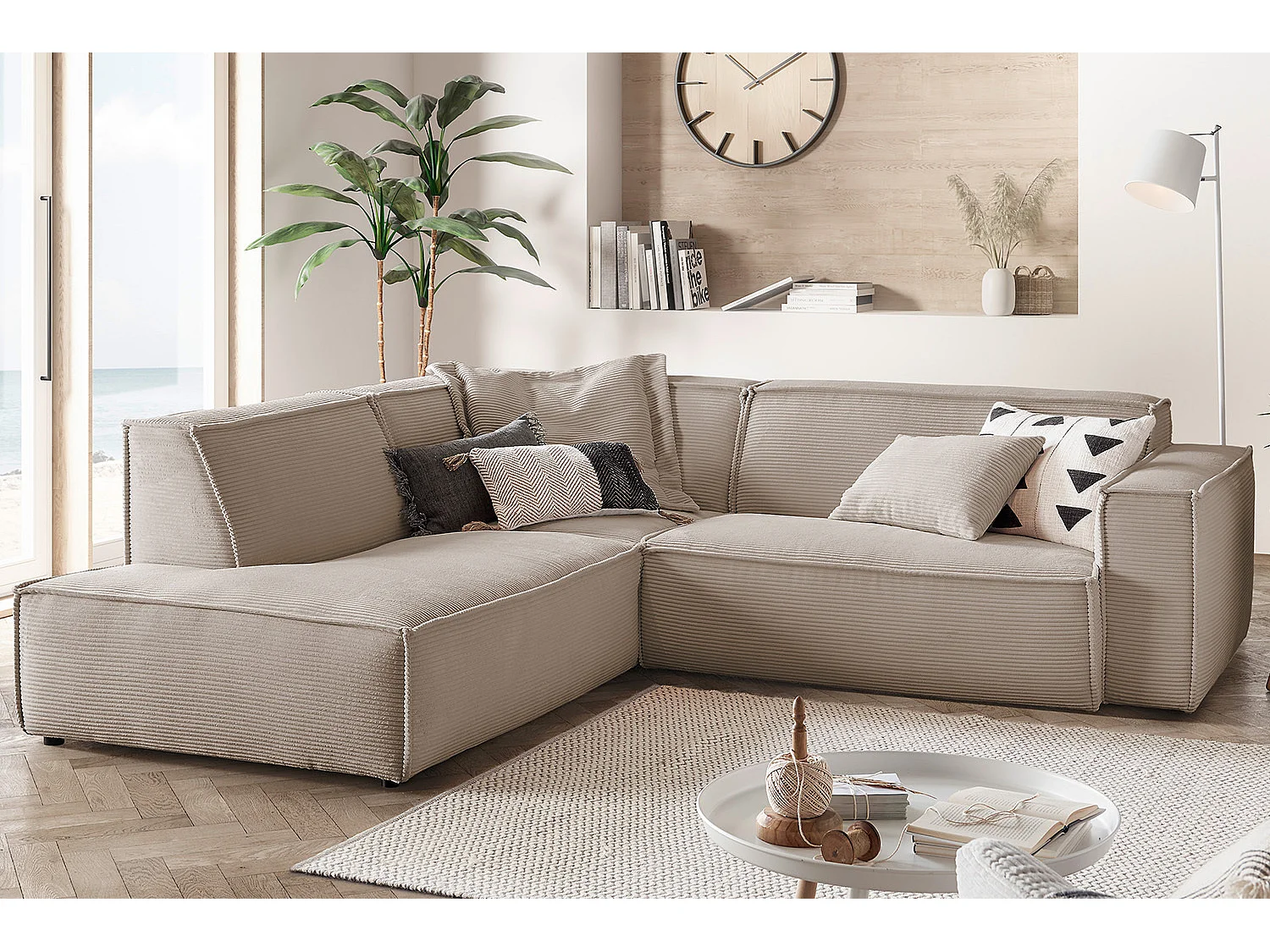 Ecksofa - Taupe Cord - SAMU