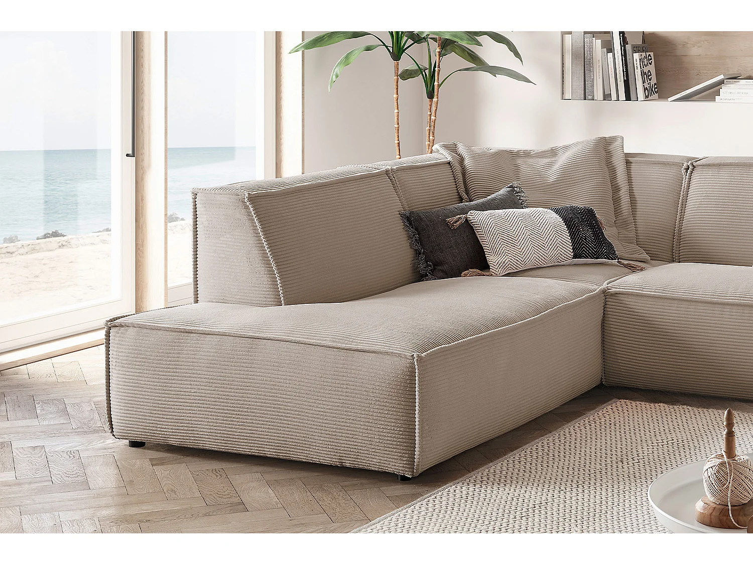 Ecksofa - Taupe Cord - SAMU