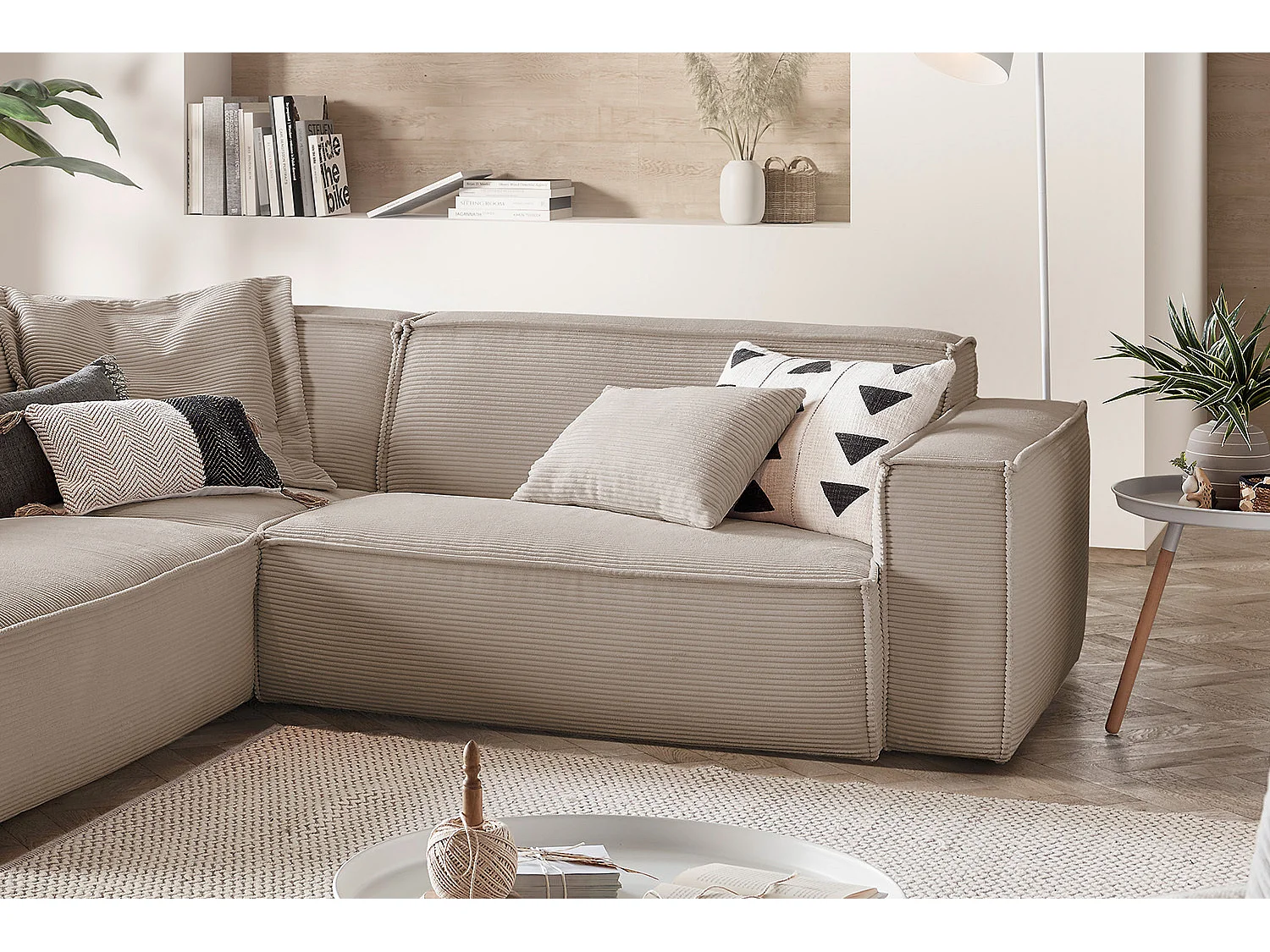 Ecksofa - Taupe Cord - SAMU