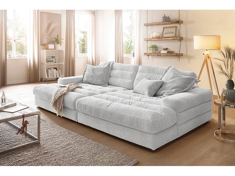 Divano - grigio chiaro tessuto intrecciato - LANA