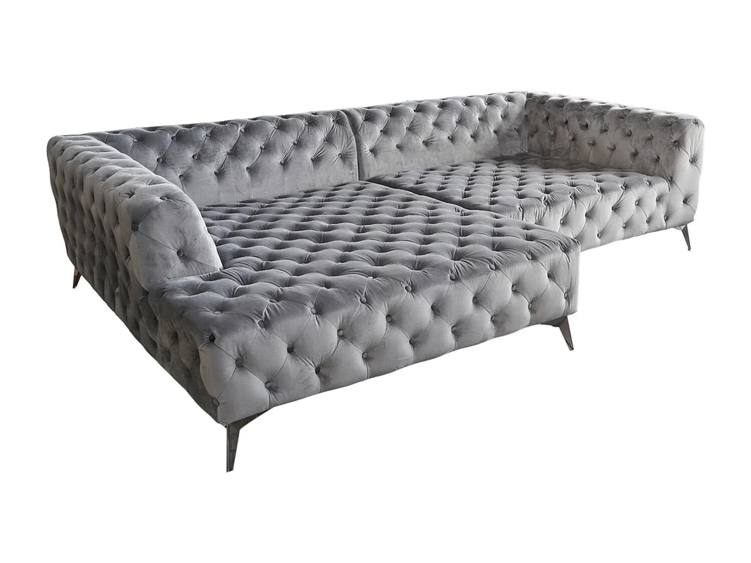 Canapé - argent Velours - NARLA