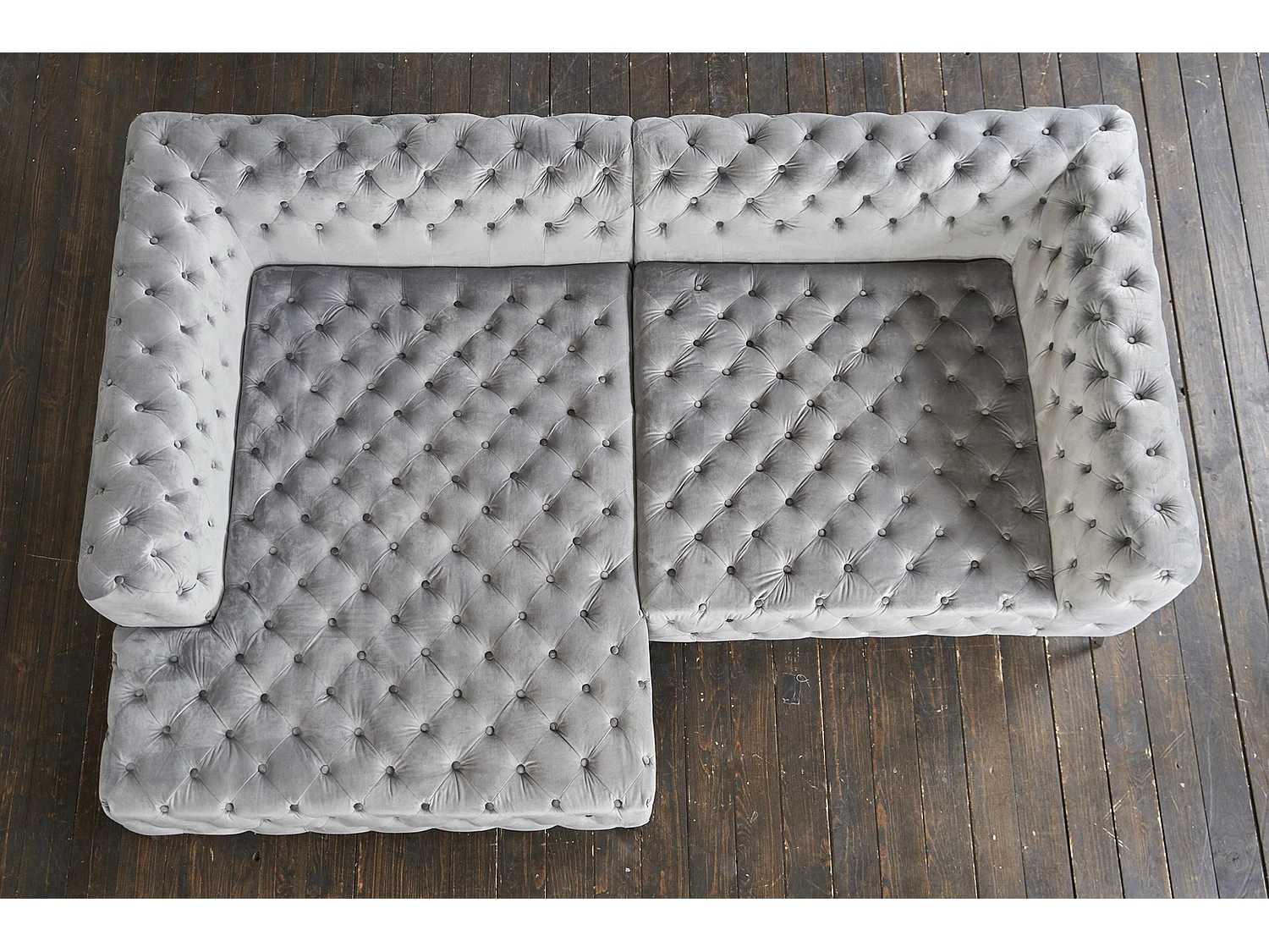 Canapé - argent Velours - NARLA