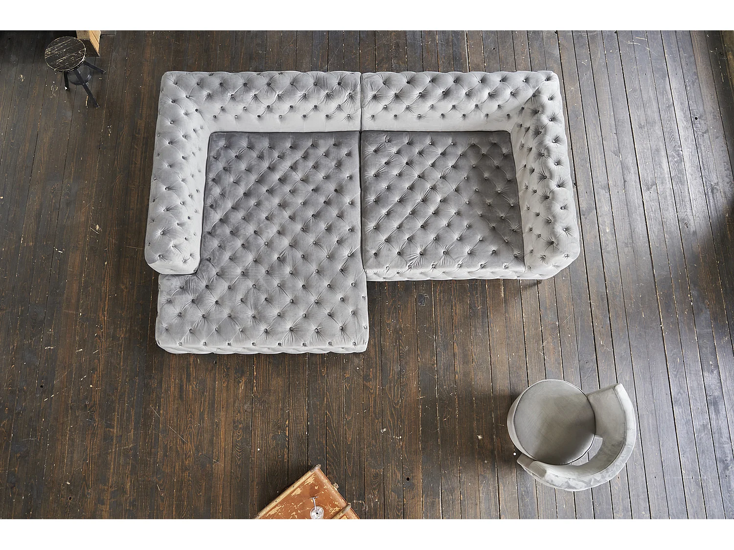 Canapé - argent Velours - NARLA