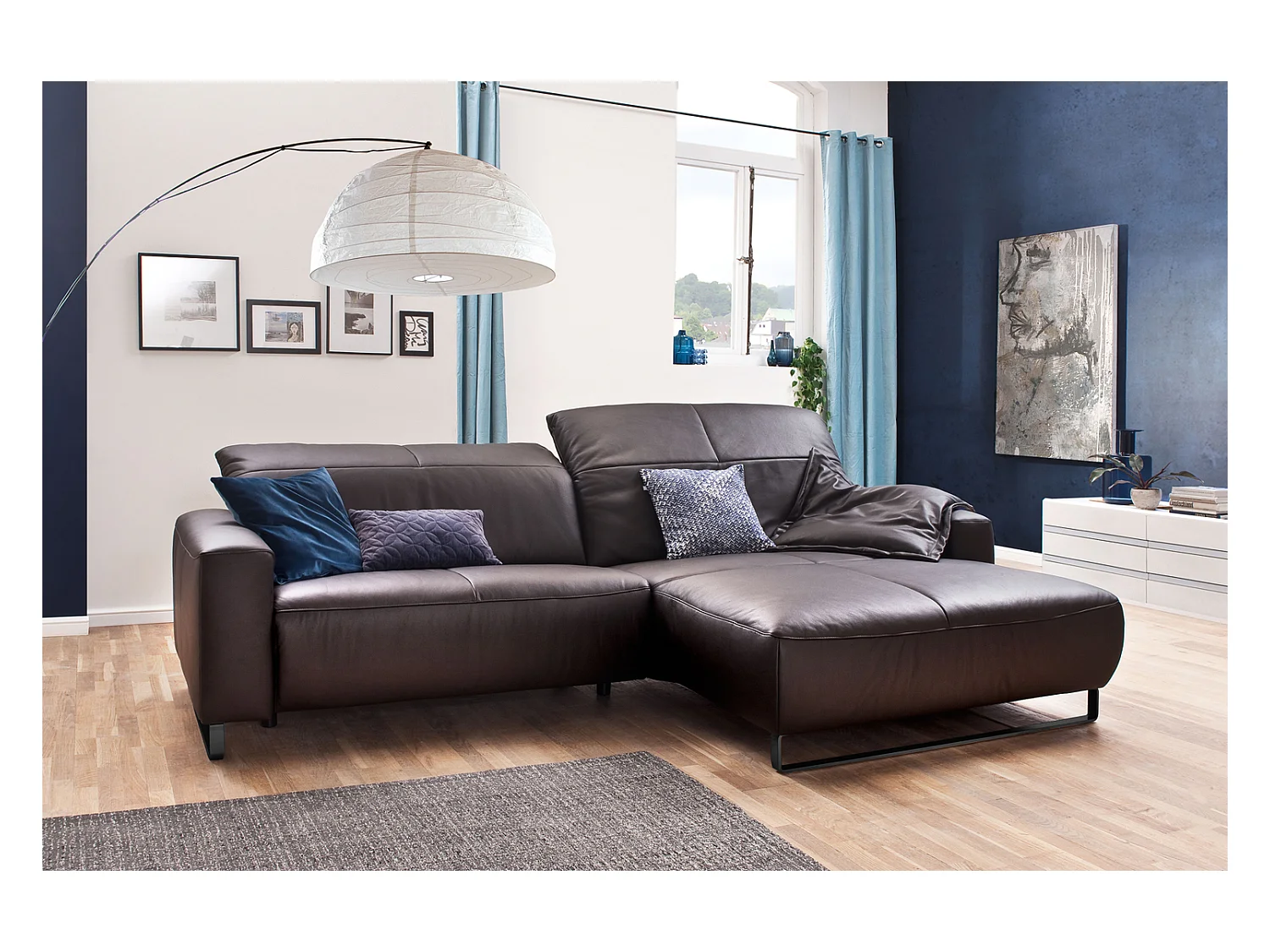 Ecksofa - Dunkelbraun Leder - YORK