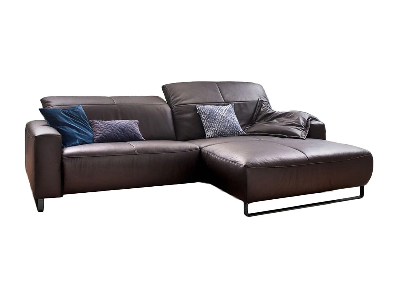 Ecksofa - Dunkelbraun Leder - YORK