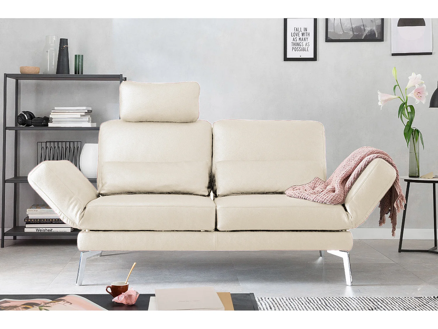 Sofa - Weiß Leder - HURRICANE