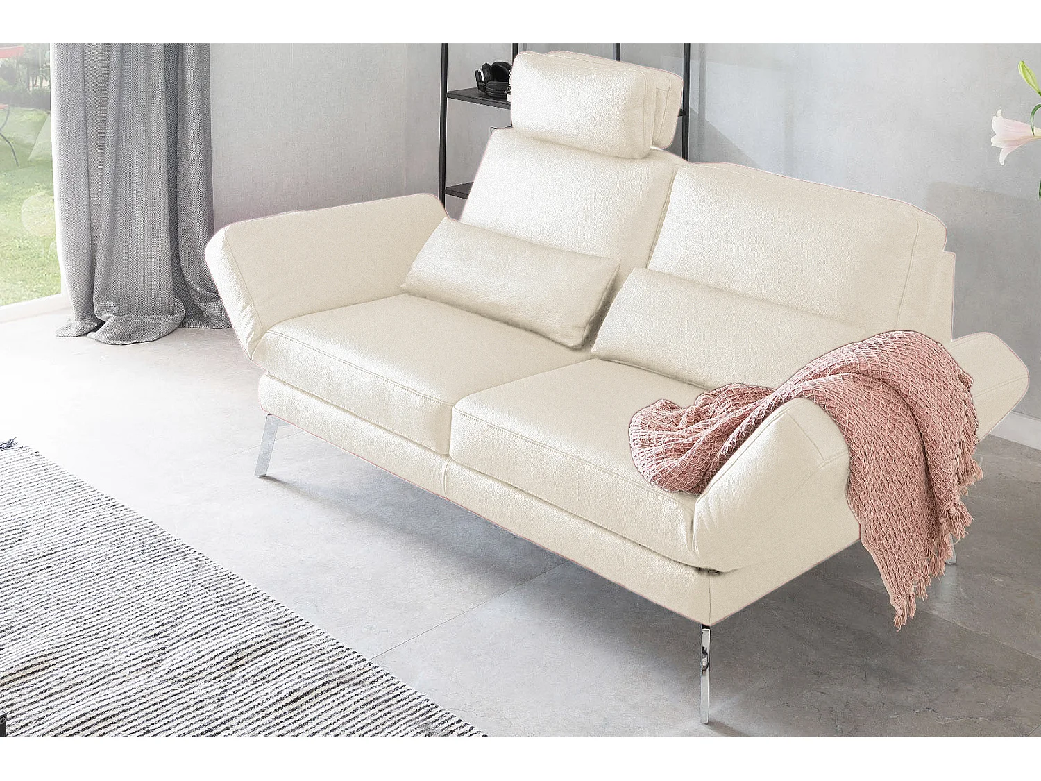 Sofa - Weiß Leder - HURRICANE