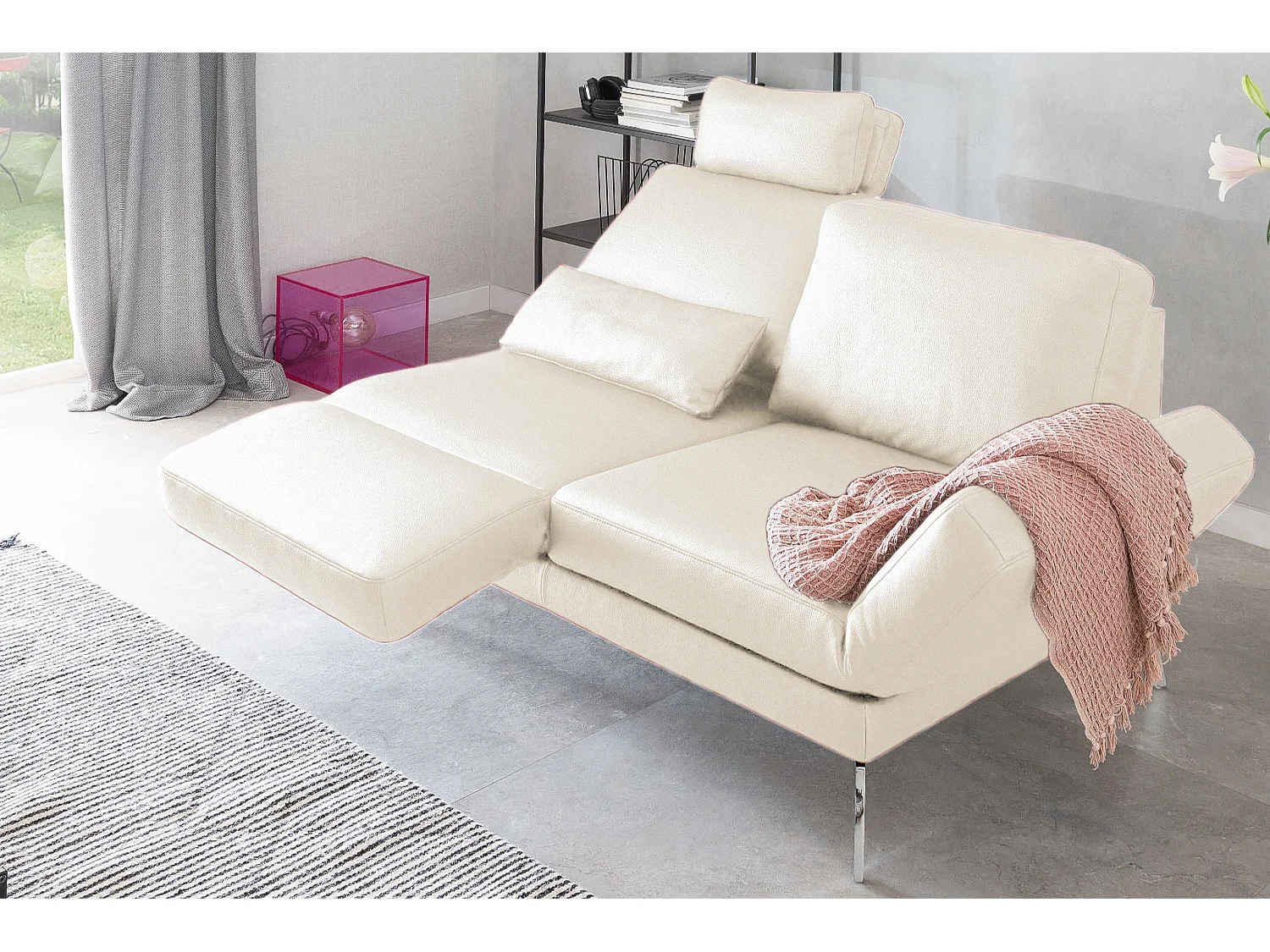 Sofa - Weiß Leder - HURRICANE