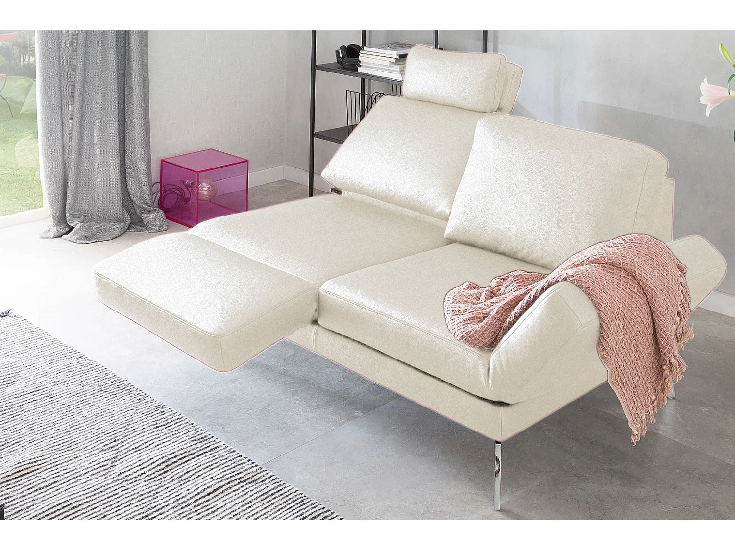 Sofa - Weiß Leder - HURRICANE