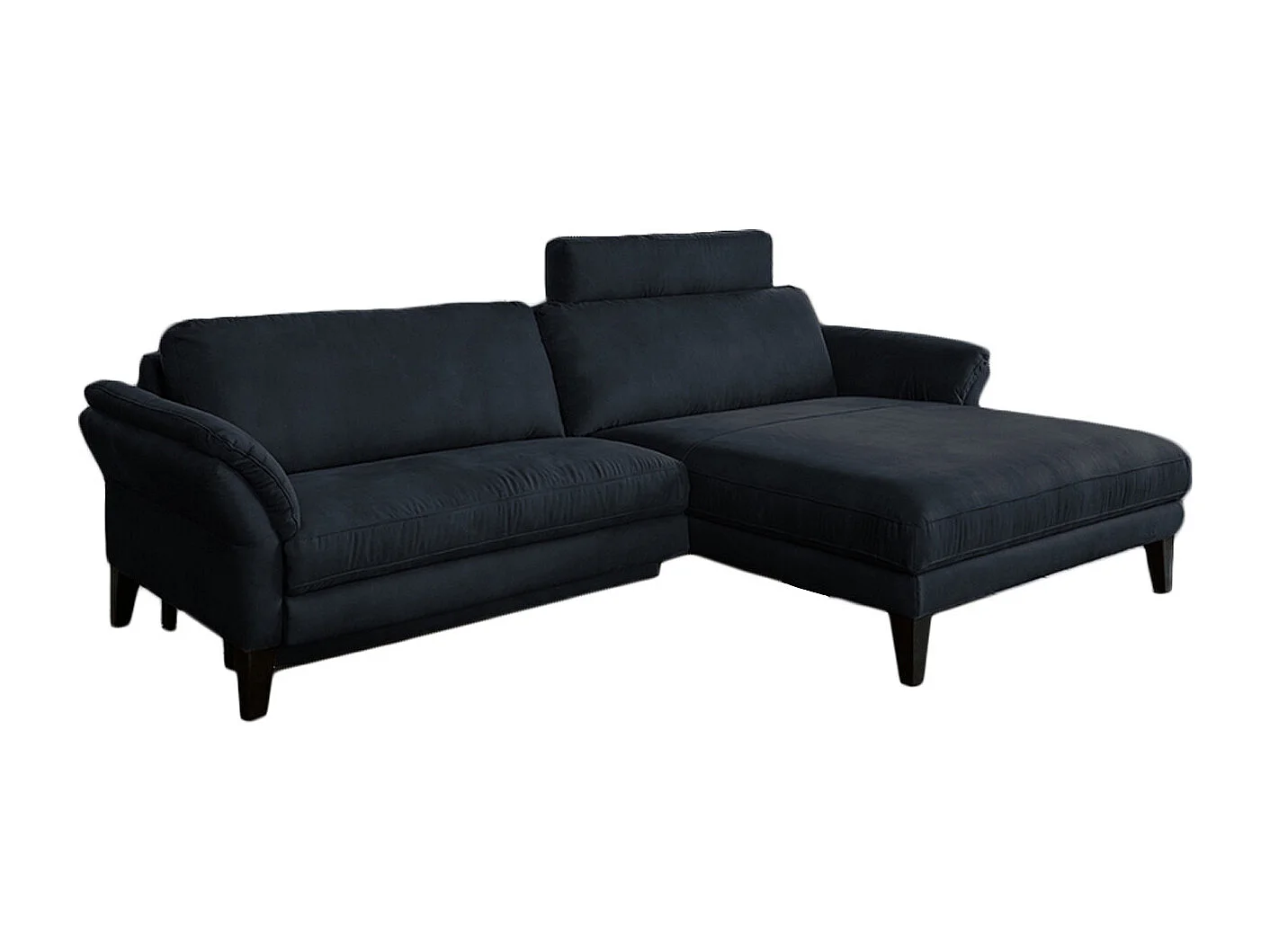 Ecksofa - Schwarz Webstoff - MALTA