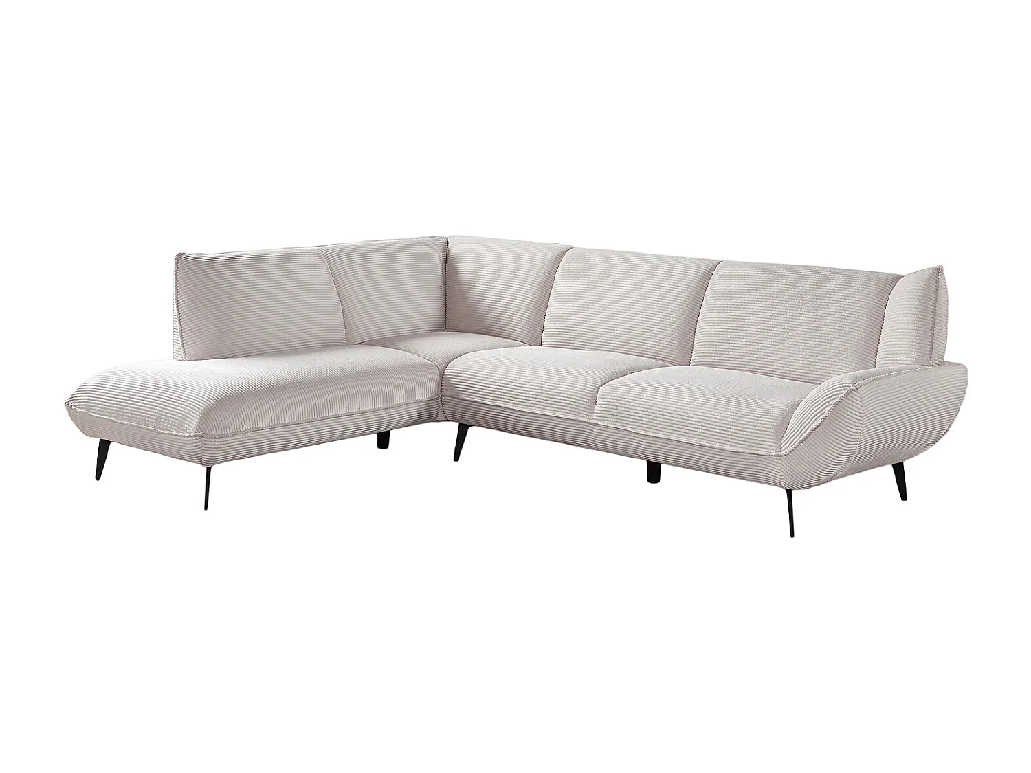 Ecksofa - Cremeweiß Cord - CALLA