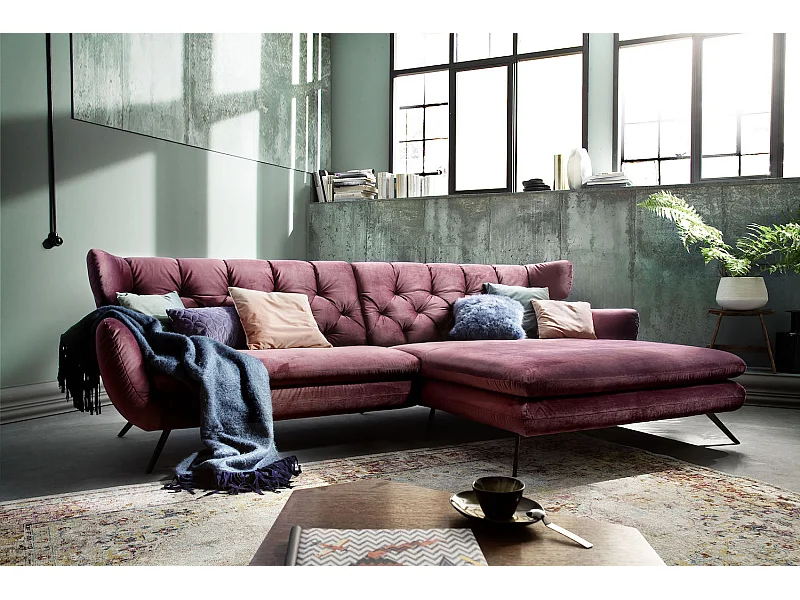 Ecksofa - Pink Velvet - CHARME