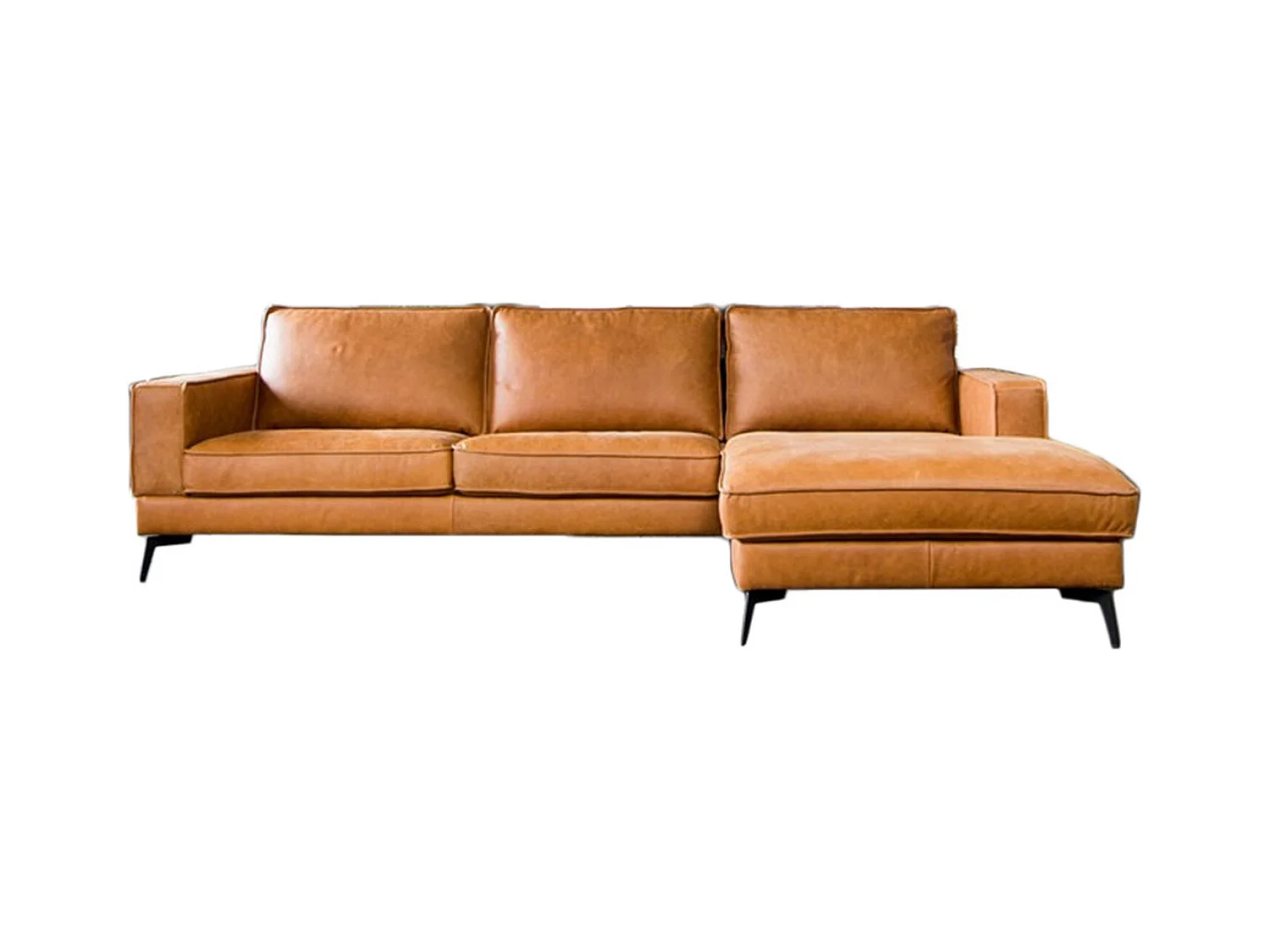 Ecksofa - Braun Leder - BLOOM