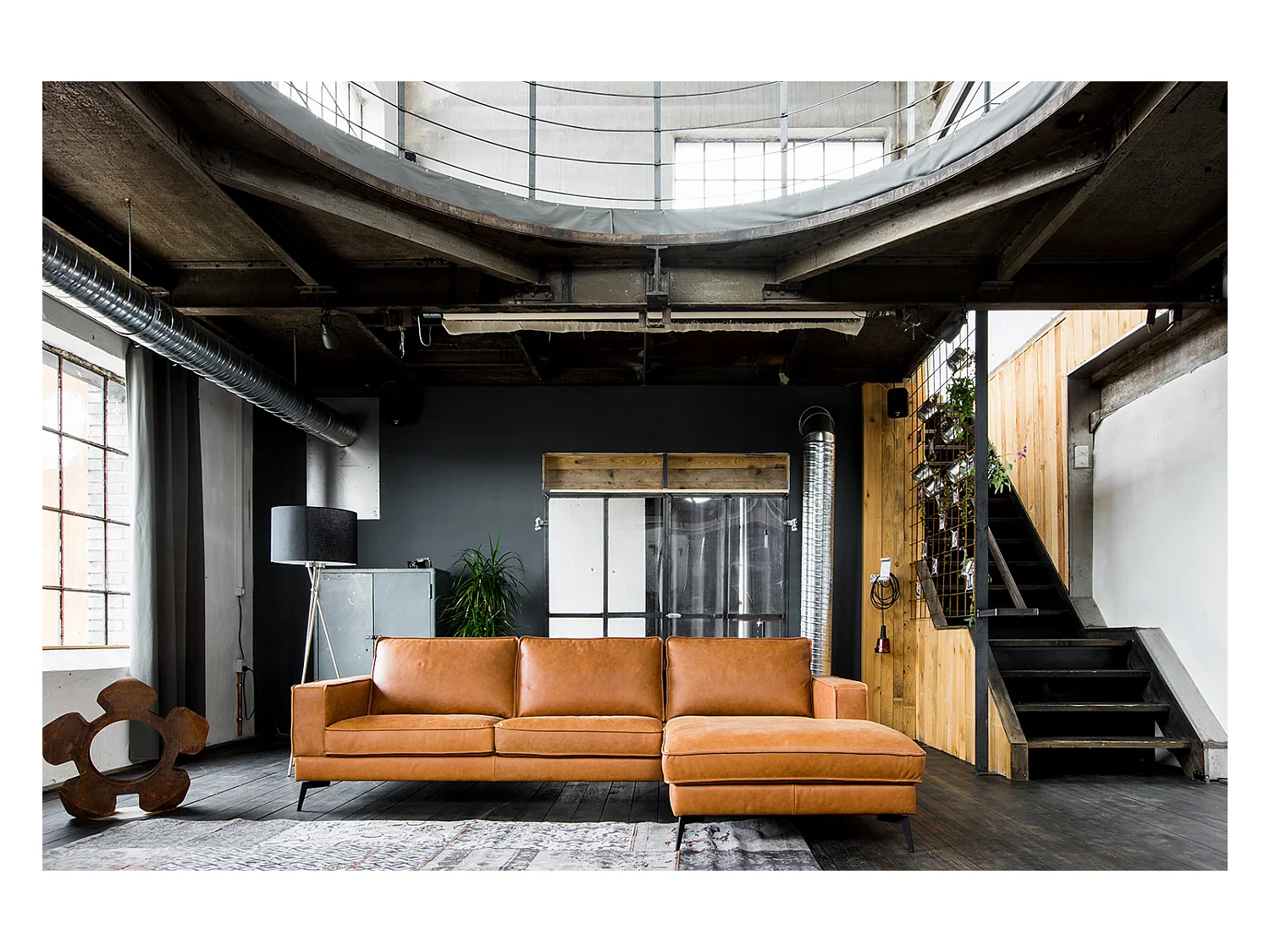 Ecksofa - Braun Leder - BLOOM