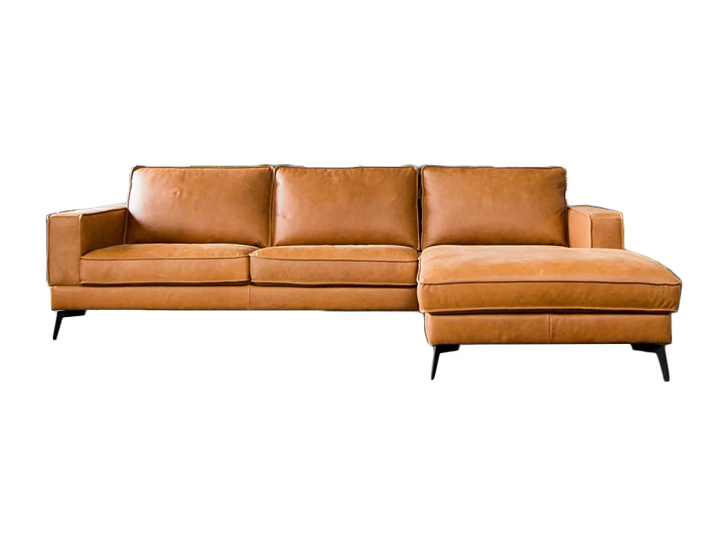 Ecksofa - Braun Leder - BLOOM