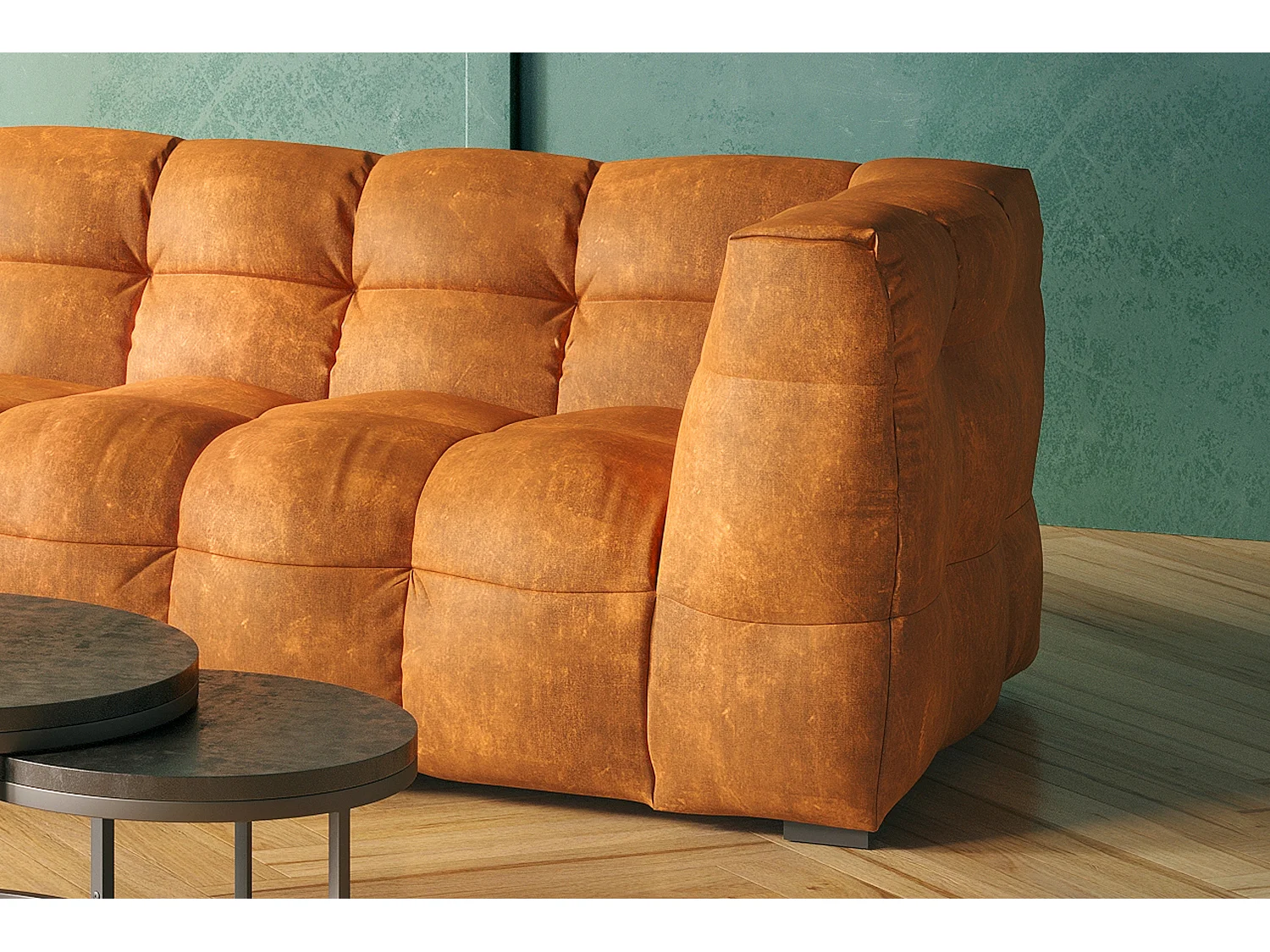 Ecksofa - Gold Velvet - ROSARIO