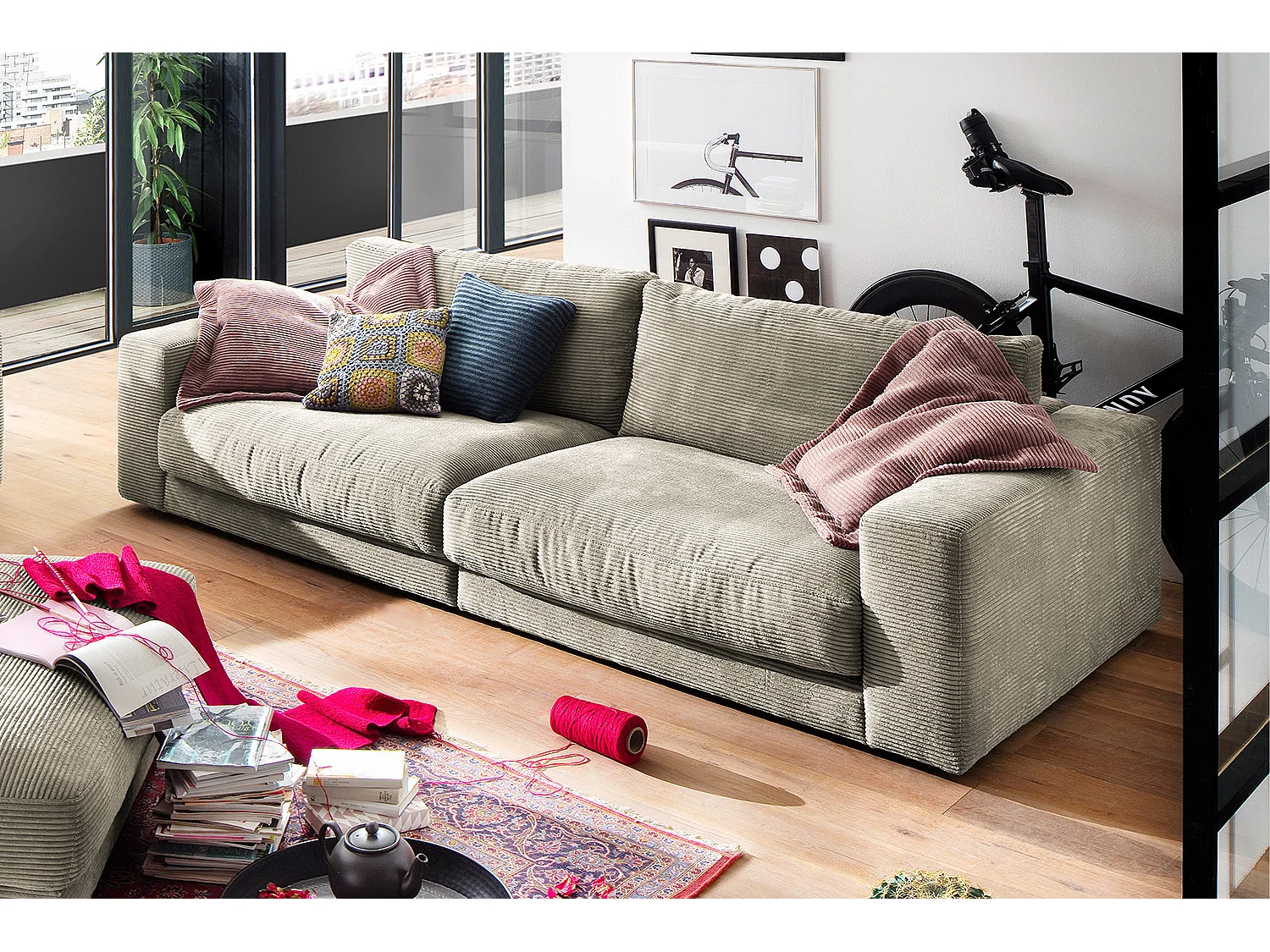 Sofa - Grau Cord - MADELINE