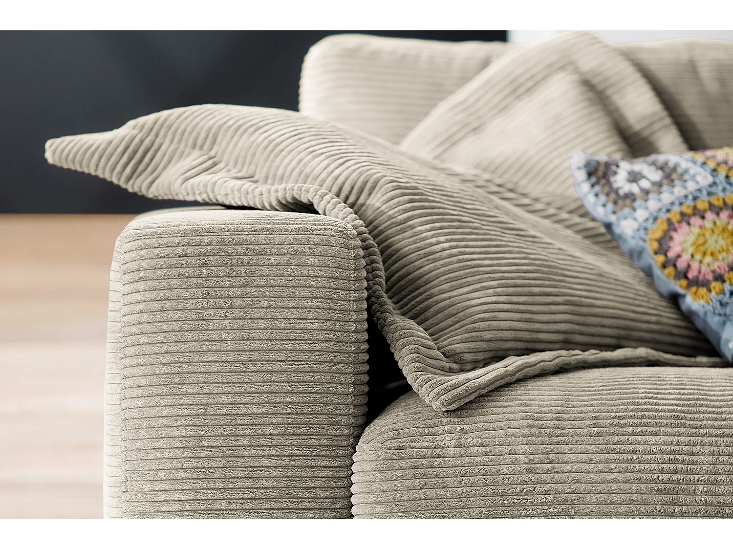Sofa - Grau Cord - MADELINE