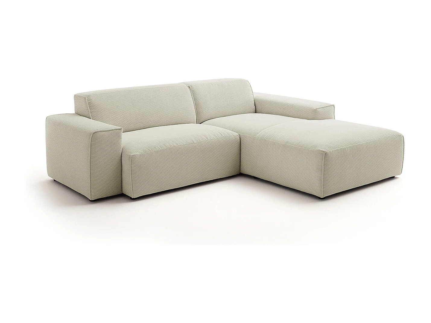 Canapé - beige Velours côtelé - RANI