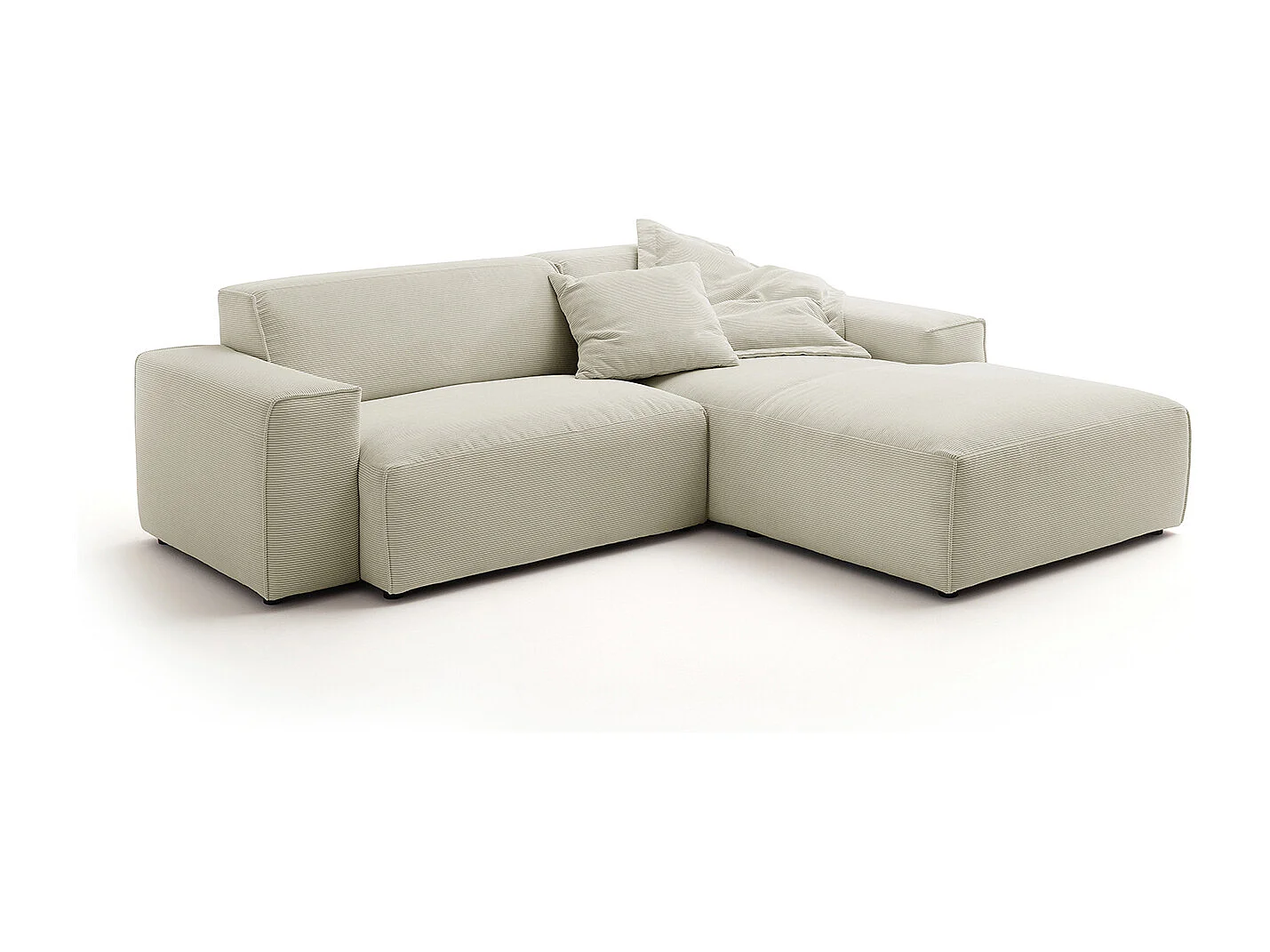 Ecksofa - Beige Cord - RANI