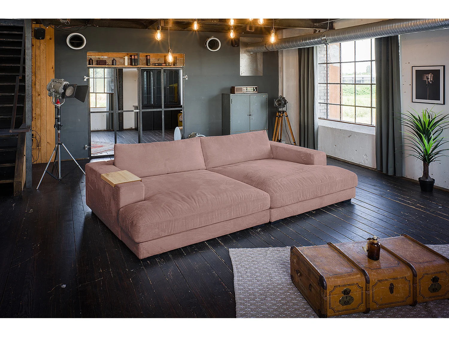 Canapé - Rose Velours côtelé - MADELINE