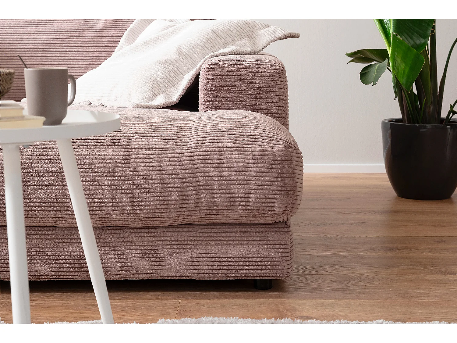 Canapé - Rose Velours côtelé - MADELINE